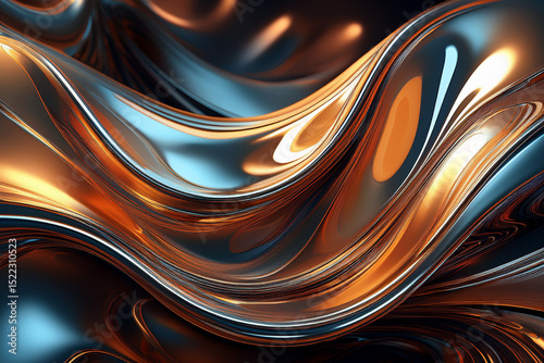 Golden Lava Flow: Premium Metallic Digital Art