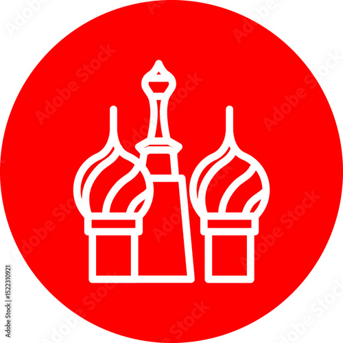 Kremlin Vector Line White Circle Red