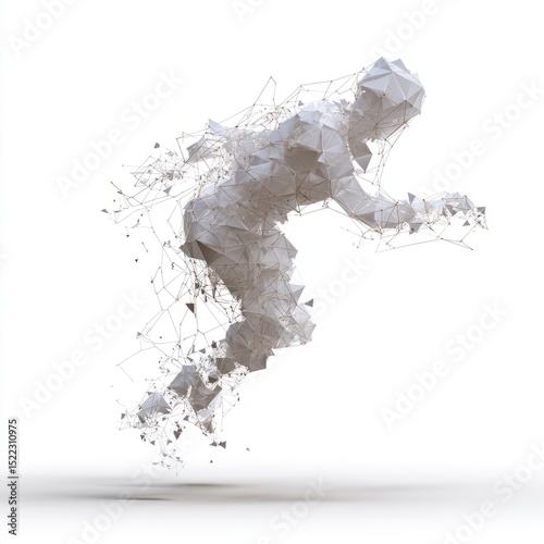 Intriguing silhouette of a futuristic runner, kinetic energy, abstract motion, perfect for Digital Innovation Day or Sci-Fi Fest
