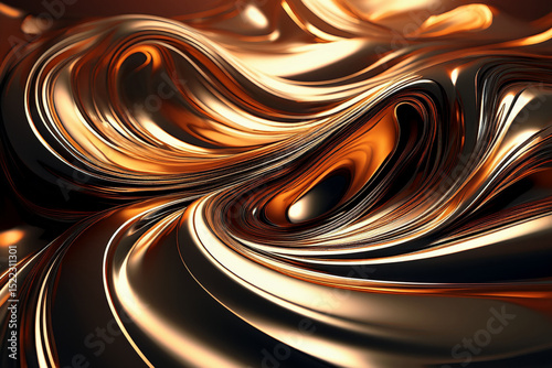 Liquid Steel and Copper Streams: 3D Render Background