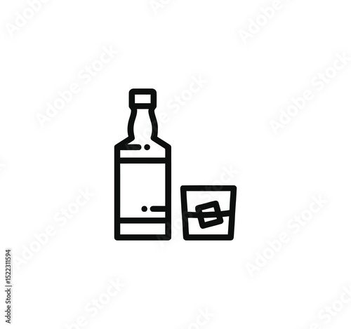 wine bottle and glass
