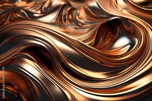 Luxury Liquid Metal: Blue and Gold Abstract Background