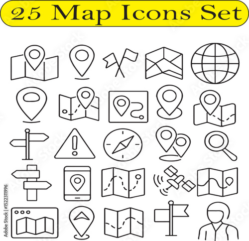 Map icons set