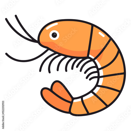 shrimp, underwater animal, vector, transparent background, animal, seafood, food, nature, icon, crustacean, cute, marine, shell, prawn
