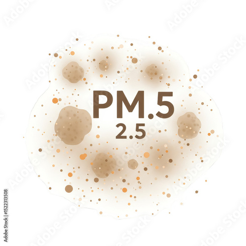 Isolated Illustration of Air Pollution Particulate Matter Brown on Transparent