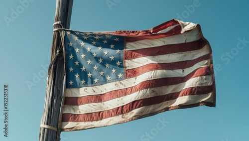 Close-Up of Waving American Flag – High Detail Patriotic Texture