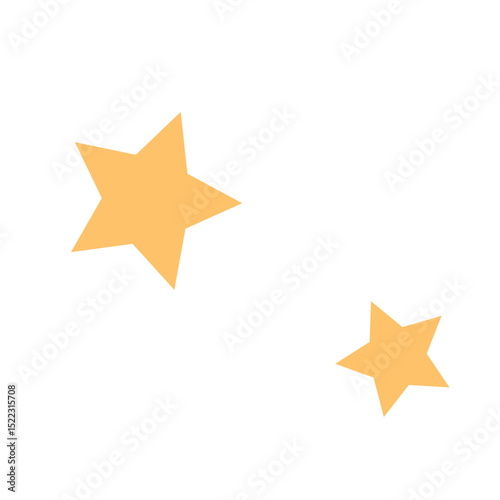 Flat illustration of two golden stars, commonly used in Islamic design. Great for Ramadan themes, night skies, or festive decorations and icons.