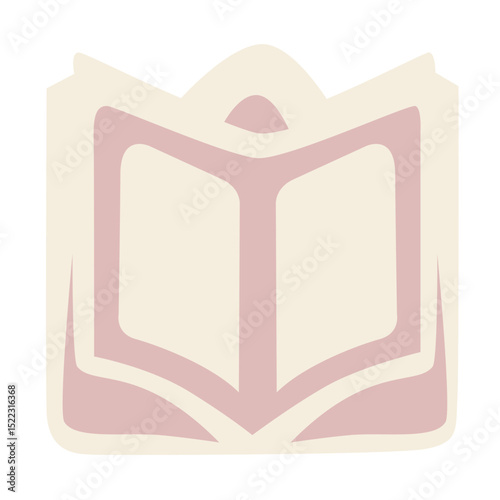 A minimalist illustration of an open Quran, symbolizing spiritual education and Islamic tradition with a clean and simple design.