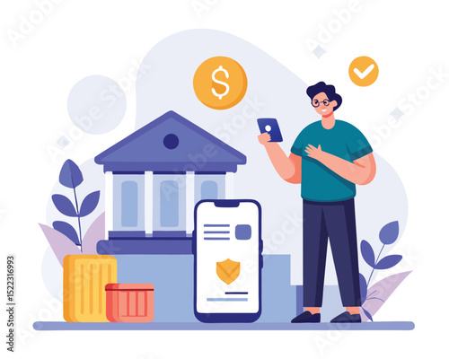 Online banking mobile app secure payment digital finance