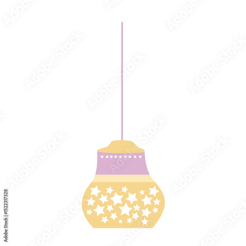 A yellow lantern decorated with stars, perfect for Ramadan or festive celebrations. Simple and glowing design, ideal for spiritual and cultural-themed projects.
