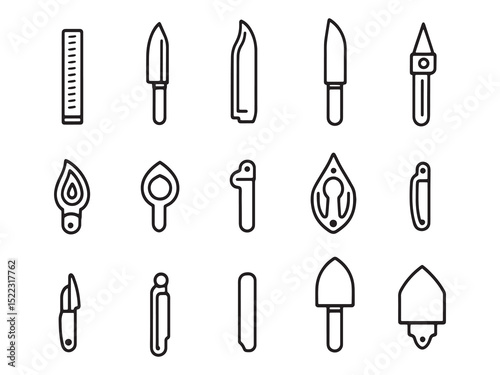 Utility Knife Line Art Illustration Tool Drawing