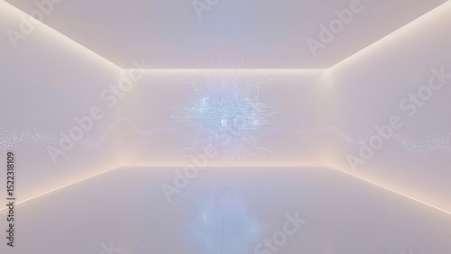 AI Hologram in White Room