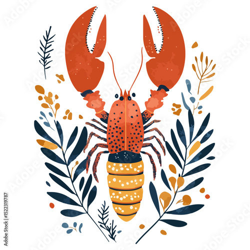 lobster, underwater animal, vector, transparent background, animal, nature, seafood, icon, food, crustacean, isolated, fresh, ocean