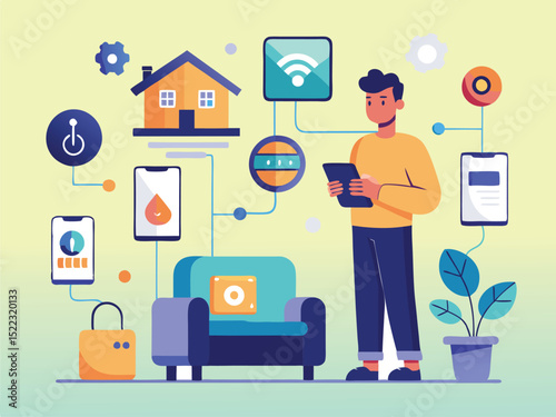 Smart home automation system connected to mobile device