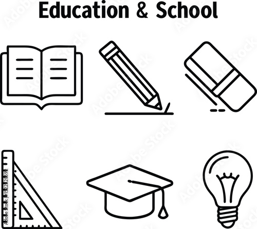 education and school icons,
