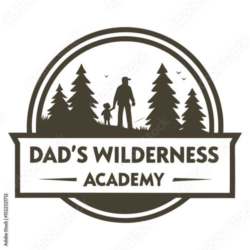 "Dad's Wilderness Academy" Father & Child Outdoor Guide T-Shirt Design