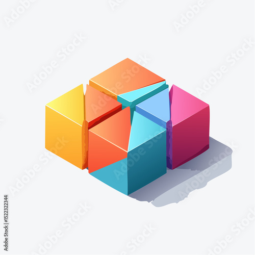 A sleek geometric vector illustration of overlapping colorful triangles, designed in a contemporary abstract aesthetic-generative AI