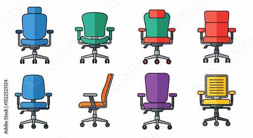 Variety of Modern Office Chairs with Adjustable Ergonomic Features