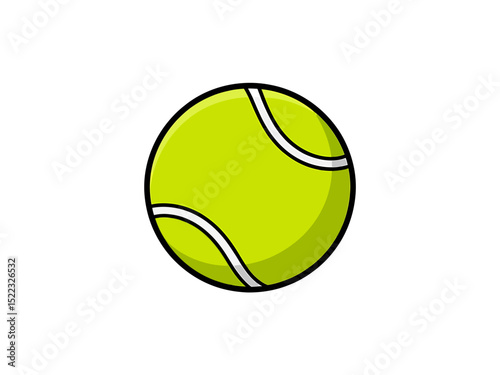 Vibrant Yellow Tennis Ball Illustration A Sporty Graphic Design Element