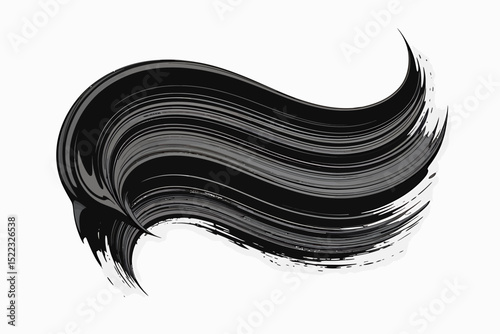 Abstract Black Paint Stroke A Thick, Flowing Brushstroke Design Element
