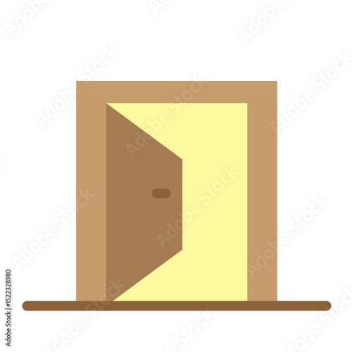 Open Door Vector Flat Icon Design