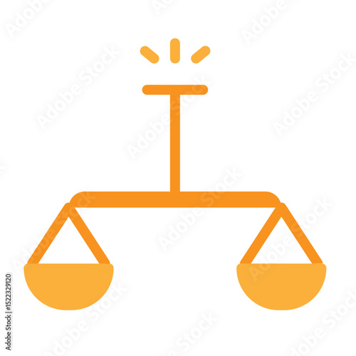 Balanced Life Scales Vector Flat Icon Design