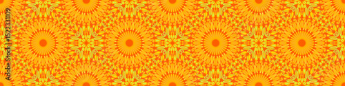 Wide geometrical mandala flower pattern background design