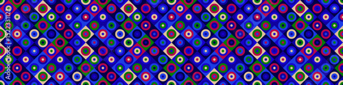 Horizontal seamless geometric pattern background - abstract colorful geometrical wide vector illustration