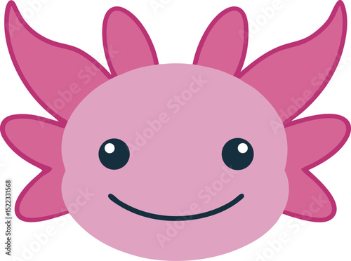 Adorable Axolotl Illustration Pink Aquatic Creature Design