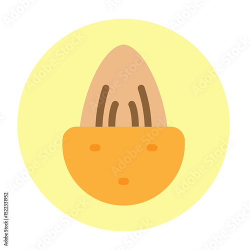 Shelled Almond Vector Flat Icon Design