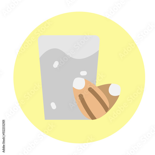 Almond Smoothie Vector Flat Icon Design