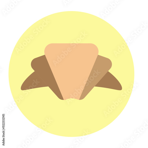 Almond Croissant Vector Flat Icon Design