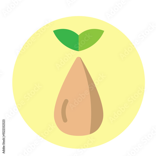 Almond Orchard Field Vector Flat Icon Design