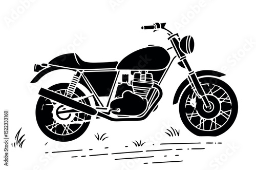 Motorcycle, bike vector illustrations and icons depicting speed, sport, and chrome, ideal for any biker or transport design
