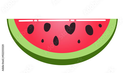 Cute watermelon fresh and delicious juicy fruit for summer. Graphic element design on white background.