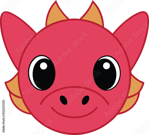 Adorable Red Dragon Cartoon Character Illustration  Cute Fantasy Creature Design