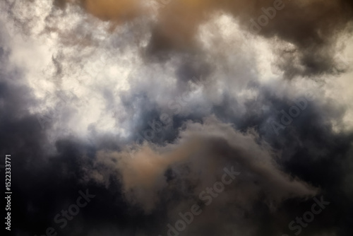 Dramatic clouds. Dark storm clouds in the sky.