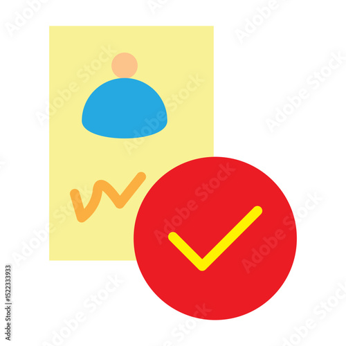 Parents Signing Documents Vector Flat Icon Design