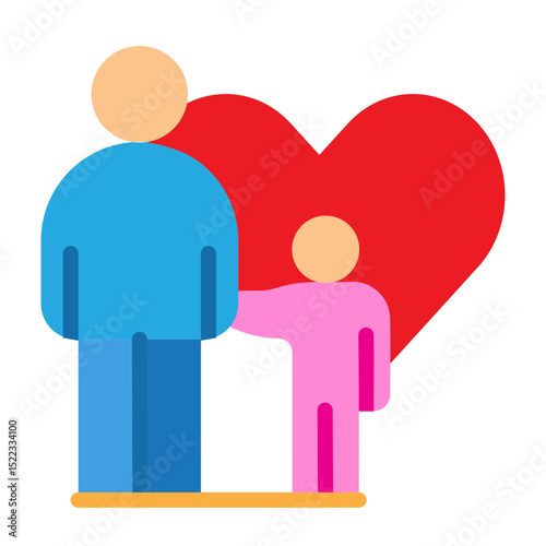 Foster Parent Badge Vector Flat Icon Design