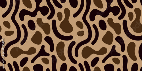 Seamless brown and black camo pattern and background design