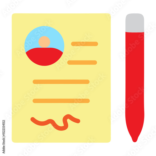 Parents Signing Consent Vector Flat Icon Design