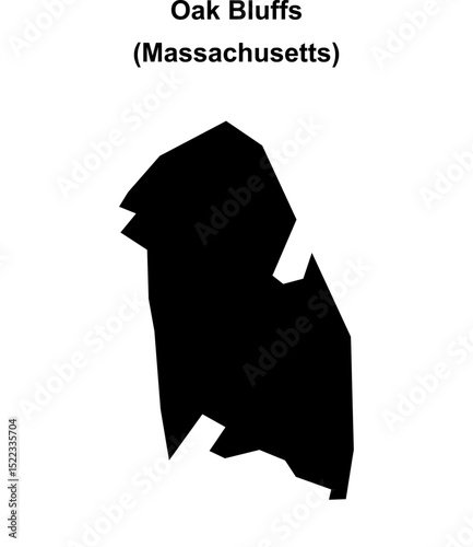 Oak Bluffs (Massachusetts) blank outline map