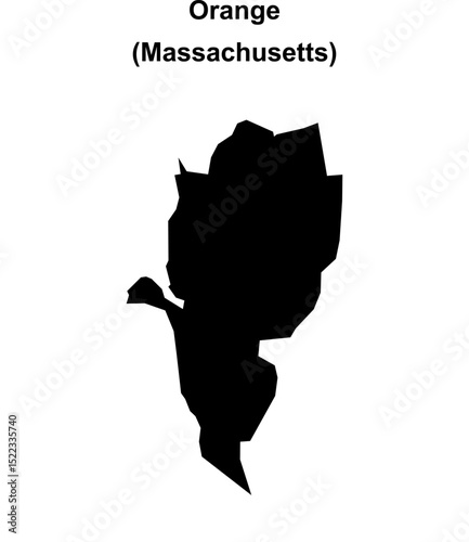 Orange (Massachusetts) blank outline map