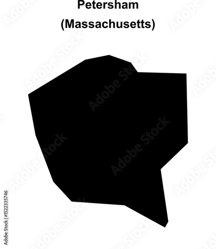 Petersham (Massachusetts) blank outline map