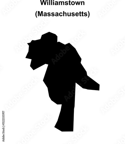Williamstown (Massachusetts) blank outline map