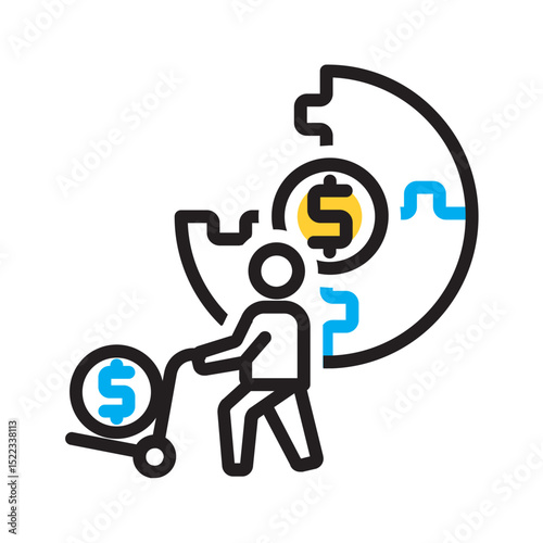 Vector multi color icon for Financial equity