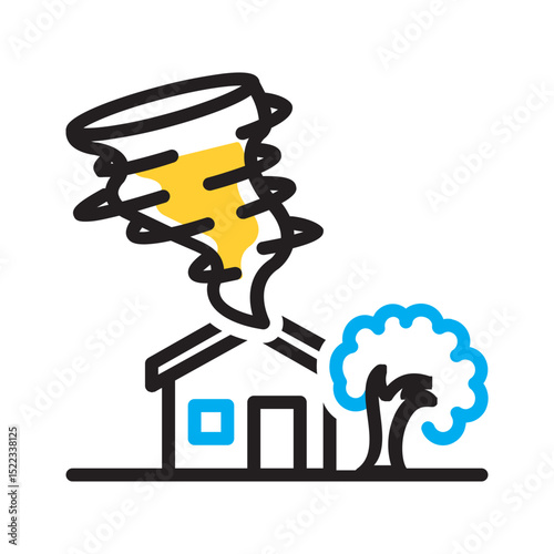 Vector multi color icon for Hurricane