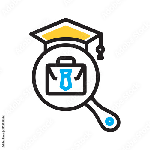 Vector multi color icon for Job seeker