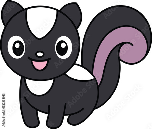 Adorable Cartoon Skunk Illustration Happy, Friendly, and Playful