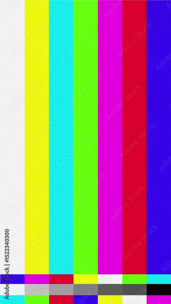 Animation no signal video background static color noise glitch error video damage bad interference.4k vertical video